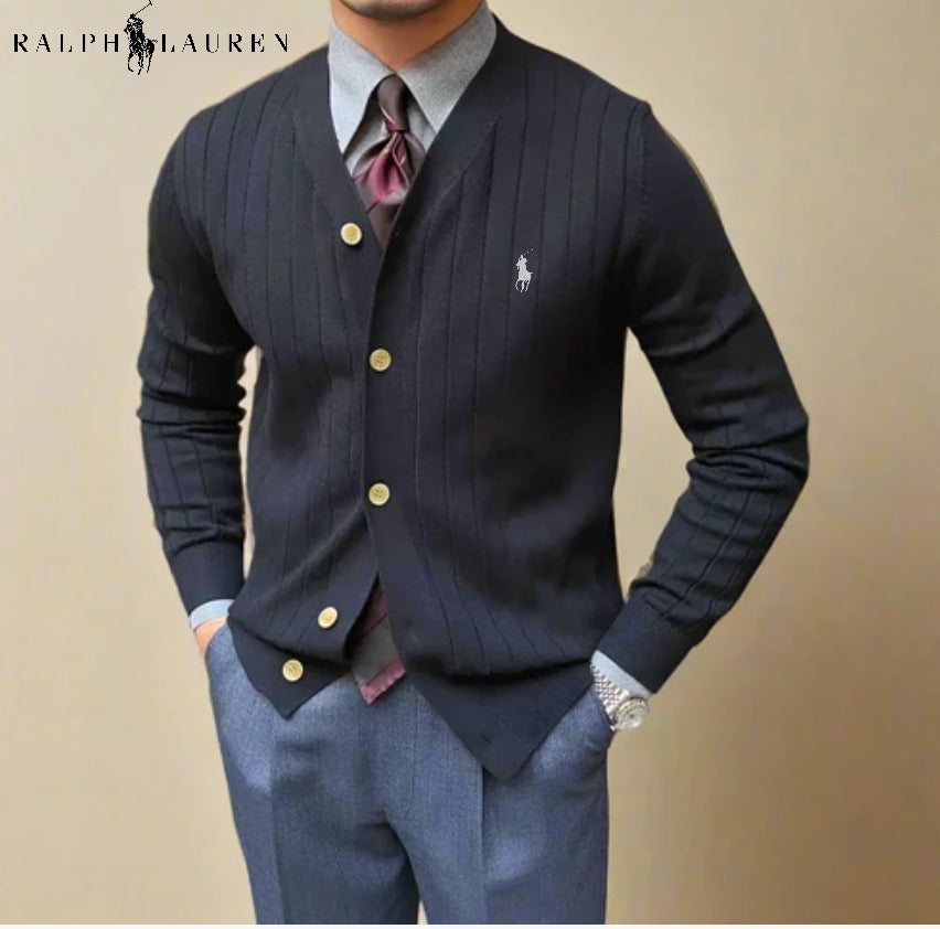 Men's V-Neck Business Knit Cardigan