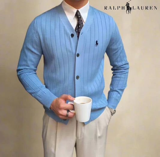 Men's V-Neck Business Knit Cardigan