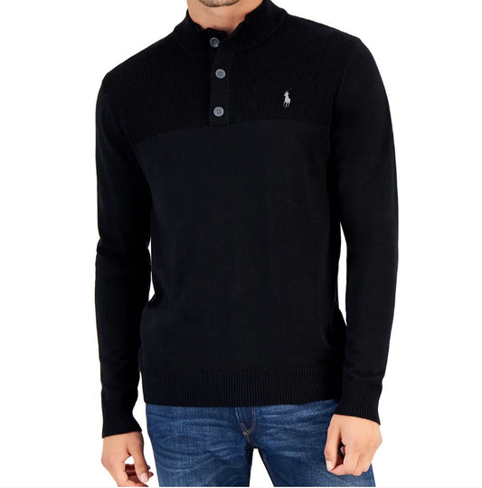 Club Room Men's Button Mock Neck Sweater