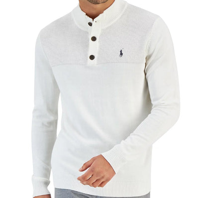 Club Room Men's Button Mock Neck Sweater