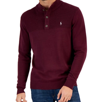 Club Room Men's Button Mock Neck Sweater